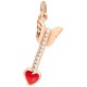 Freccia 'Love' in oro rosa 9kt e diamanti bianchi