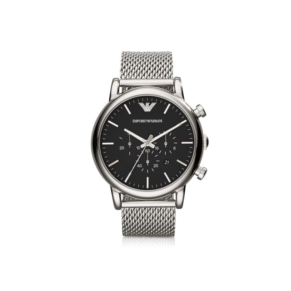 armani black dial watch