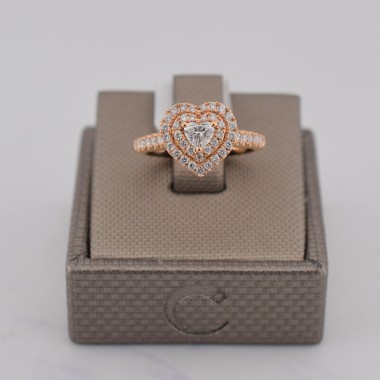 Anello cuore in oro rosa