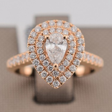 Anello goccia in oro rosa