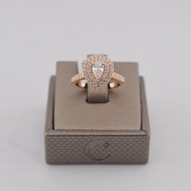 Anello goccia in oro rosa