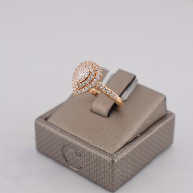 Anello goccia in oro rosa