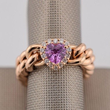 Anello groumette cuore in...