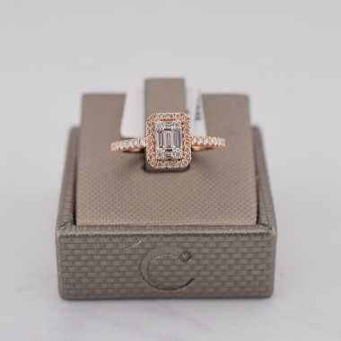 Anello illusione in oro rosa