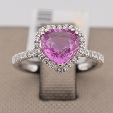 Anello cuore zaffiro rosa...