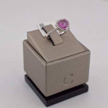 Anello cuore zaffiro rosa...