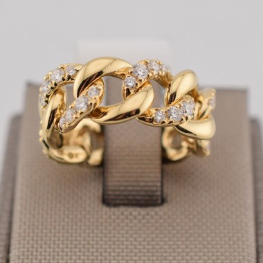 Anello groumette in oro giallo