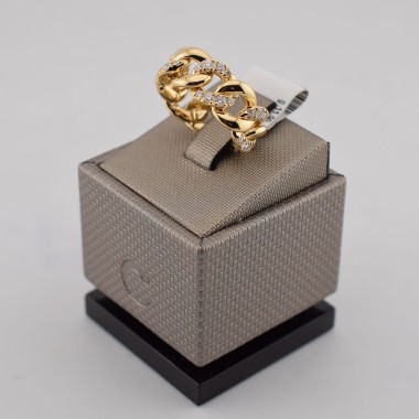 Anello groumette in oro giallo
