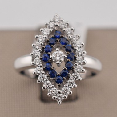 Anello rombo zaffiri in oro...