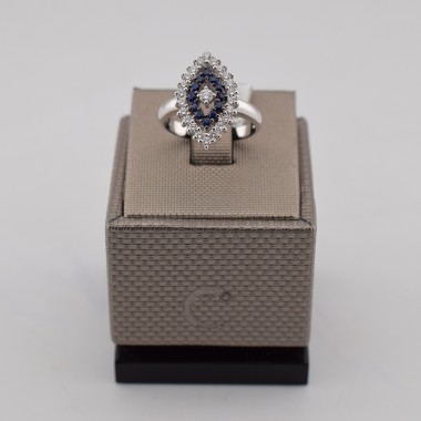 Anello rombo zaffiri in oro...