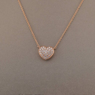 Girocollo cuore pave' in...