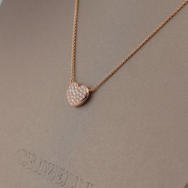 Girocollo cuore pave' in...