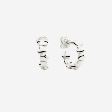 orecchini hoop cuore argento