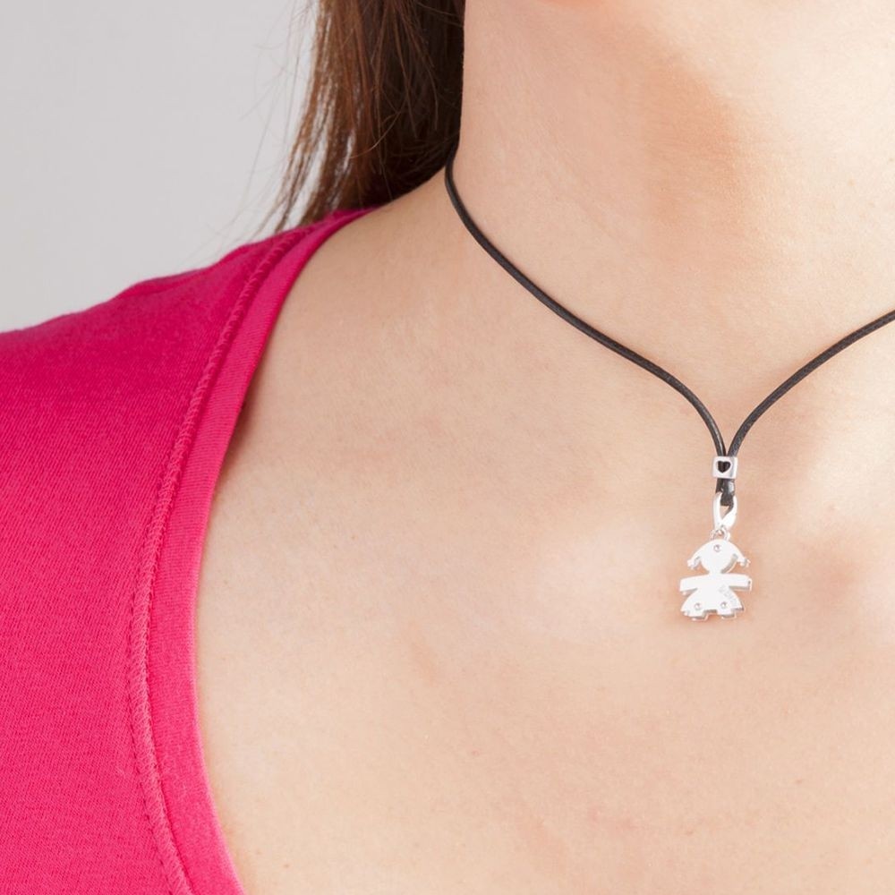 Ciondolo Le Bebé Bimba in Oro Bianco – I Cuccioli